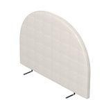 Milano Decor Ariana Curved Boucle Bedhead Headboard Upholstered Cushioned White - Queen - White