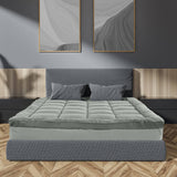 Royal Comfort Charcoal Bamboo Blend Topper 800GSM 45cm Skirt Luxury Bedding - Queen - Charcoal