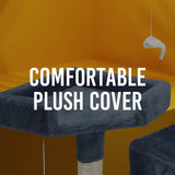 4Paws Cat Tree Scratching Post House Furniture Bed Luxury Plush Play 180cm - Grey