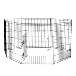 4Paws 8 Panel Playpen Puppy Exercise Fence Cage Enclosure Pets Black All Sizes - 24