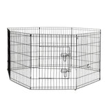 4Paws 8 Panel Playpen Puppy Exercise Fence Cage Enclosure Pets Black All Sizes - 24" - Black