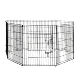 4Paws 8 Panel Playpen Puppy Exercise Fence Cage Enclosure Pets Black All Sizes - 30" - Black