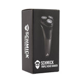 Schmick Triple Head Cordless Shaver Convenient Water Resistant USB Charge Black