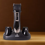 Schmick 5-In-1 Grooming Kit 7 Head Attachments USB Charging Convenient Black