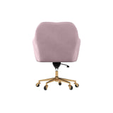 Casa Decor Arles Velvet Office Chair Mid Back Swivel Height Adjustable Blush