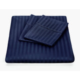 Kensington 1200 Thread Count 100% Egyptian Cotton Sheet Set Stripe Hotel Grade - Double - Navy