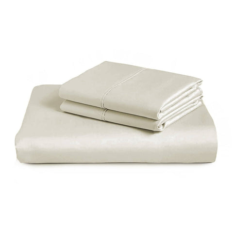 Royal Comfort 1000 Thread Count Cotton Rich 3 Piece Fitted Sheet Pillowcase Set - Queen - Pebble