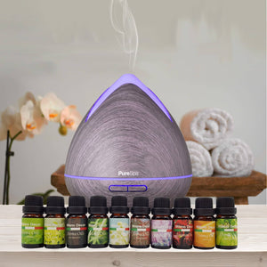 Purespa Diffuser Set With 10 Pack Diffuser Oils Humidifier Aromatherapy - Violet