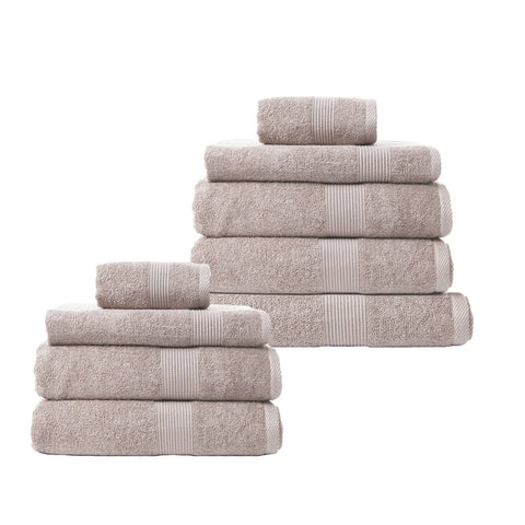 Royal Comfort 9 Piece Cotton Bamboo Towel Bundle Set 450GSM Luxurious Absorbent - Champagne