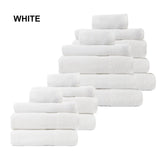 Royal Comfort 18 Piece Cotton Bamboo Towel Bundle Set 450GSM Luxurious Absorbent - White