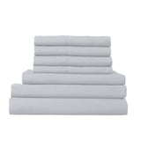 1500 Thread Count 6 Piece Combo And 2 Pack Duck Feather Down Pillows Bedding Set - King - Indigo
