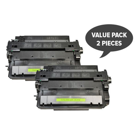 HP Compatible 2 x CE255X #55X Black Compatible Laser Toner