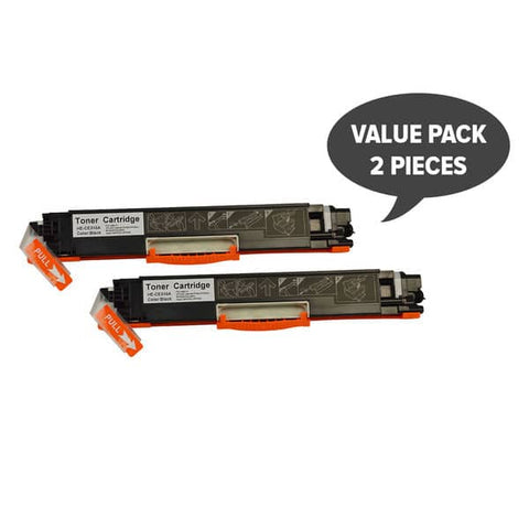 HP Compatible 2 x CE310A #126A Cart329 Black Premium Generic Toner