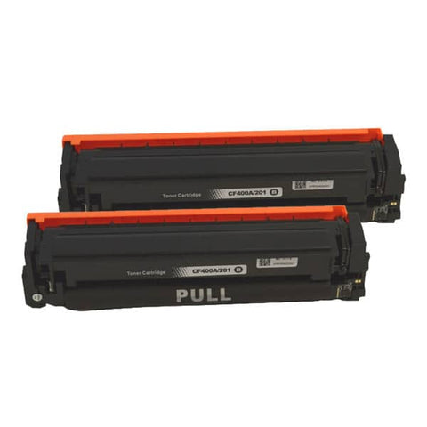 HP Compatible CF400A #201A Premium Generic Black Toner Cartridge x 2