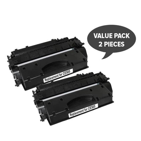 HP Compatible 2 x CE505A #05A Cart 319i Black Premium Generic Toner