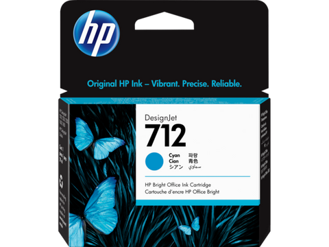 HP 712 29ML CYAN DESIGNJET INK CARTRIDGE FOR T230/T250/T650/STUDIO