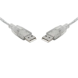 8WARE USB 2.0 Cable 5m A to A Transparent Metal Sheath UL Approved