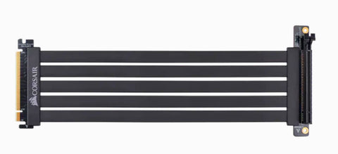 CORSAIR Premium Full-speed PCIE 3.0 X16 Bandwidth Extension Cable (300mm 90° female PCIe connector) Electromagnetic interference (EMI) shielded. Fully Flexible