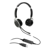 GRANDSTREAM GUV3005 Premium Dual Ear USB Headset, Busy Light, Noise Canceling Microphone, HD Audio, 2m USB Cable, Suits Teams, Zoom, 3CX