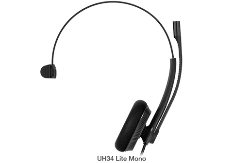 YEALINK UH34 Lite Mono Wideband Noise Cancelling Microphone - USB Connection, Foam Ear Cushions, Designed for Microsoft Teams