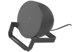 BELKIN 10W Fast Wireless Charging Stand with Speaker Black- Compact Design, Case-compatible, Crystal-clear speaker and microphone