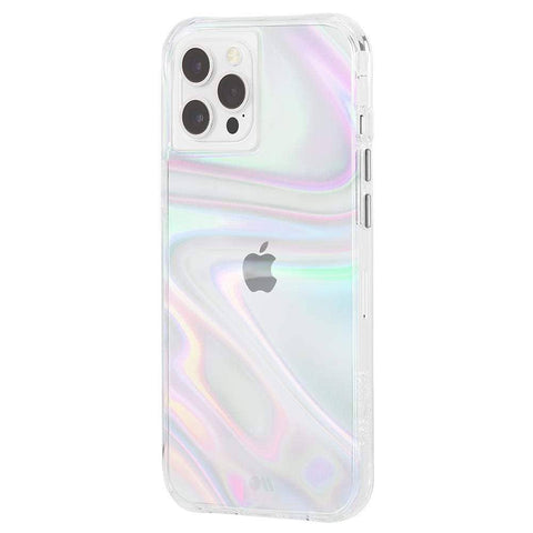 FORCE TECHNOLOGY iPhone 12 Pro Max - Soap Bubble (CM043454), 10 foot drop protection, MicroPelAntimicrobial Case Protection, Iridescent swirl effect