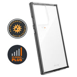 FORCE TECHNOLOGY Aspen Case for Samsung Galaxy Note20 - Clear/ Slate Grey (EFCDUSG266BLC), Antimicrobial, 6-meter drop tested to MIL-STD-810G-516, Shock protection