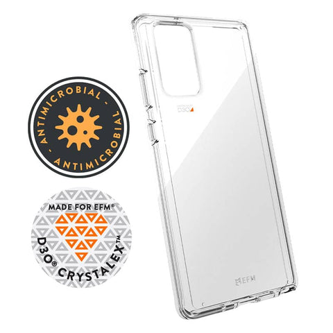 FORCE TECHNOLOGY Aspen Case for Samsung Galaxy Note20 - Clear (EFCDUSG266CLE), Antimicrobial, 6-meter drop tested to MIL-STD-810G-516, D3O Impact Protection