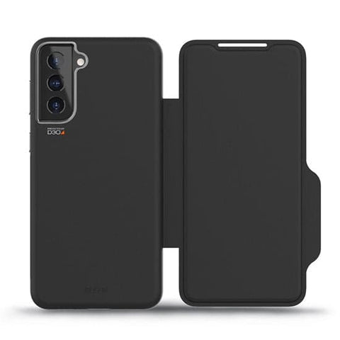 FORCE TECHNOLOGY Monaco Wallet Case for Samsung Galaxy S21+ 5G - Black (EFCFLSG271BSG), 6m Military Standard Drop Tested, Convenient card/cash pockets, Slim design