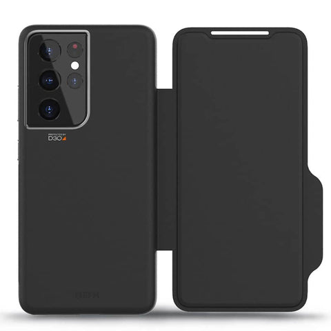 FORCE TECHNOLOGY Monaco Wallet Case for Samsung Galaxy S21 Ultra 5G - Black (EFCFLSG272BSG), 6m Military Standard Drop Tested, Convenient card/cash pockets