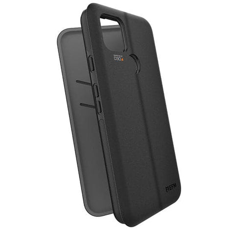 FORCE TECHNOLOGY Miami Wallet Case for Google Pixel 5 - Black (EFCMIGE867SMB), 2.4m Military Standard Drop Tested, Convenient and secure Card pockets, Slim design