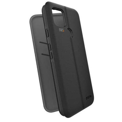 FORCE TECHNOLOGY Miami Wallet Case for Google Pixel 4a (5G) - Black (EFCMIGE868SMB), 2.4m Military Standard Drop Tested, Convenient card pocket, Slim design