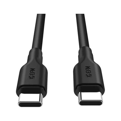 FORCE TECHNOLOGY Type-C to Type-C Charge Cable 2M - Black (EFPC2CU932BLA), Optimal Charge and Data Speeds, Optimal Charge and Sync, 360° Rotatable Cable