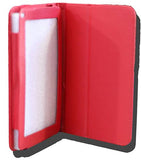LeaderTab10Q Folio Case Red Faux Leather. Camera hole rear