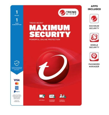 TREND MICRO Micro Maximum Security (1 Device)  Retail Mini Box Auto Renew