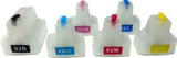 HP Compatible Set of HP02 Refillable Cartridges with Auto Reset Chip (6 Empty Cartridges)