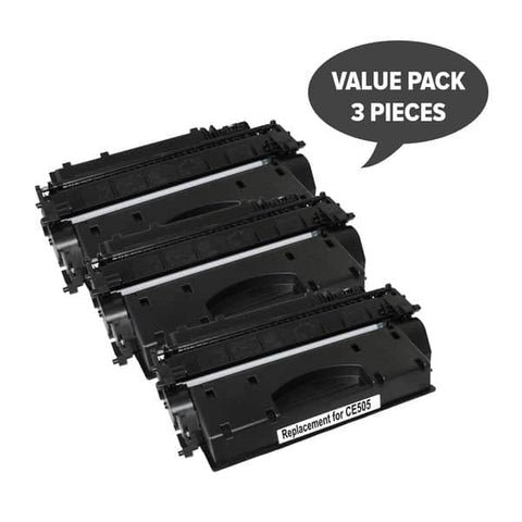 HP Compatible CE505A #05A Cart 319i Black Premium Generic Toner (Set of 3)