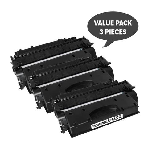 HP Compatible CE505X HP #05X Cart 319ii Black Premium Generic Toner (Set of 3)