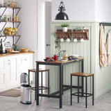 Bar Set Stools of 2 Bar Chairs, Rustic Brown