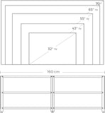 TV Stand for TV Steel Frame up to 178 cm with Shelves for Living Room and Bedroom Furniture Rustic Brown and Black