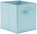 Pack of 6 Foldable Fabric Basket Bin Storage Cube for Nursery, Office and Home Decor (Baby Blue)