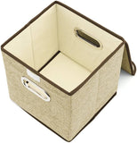 Pack of 4 Foldable Fabric Basket Bin,  Collapsible Storage Cube for Nursery, Office, Home Decor, Shelf Cabinet, Cube Organizers (Gray)