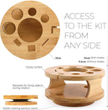 Cocktail Shaker Set Bartender Kit with Rotating Bamboo and 10-Piece Stainless Steel Bar Tool Set