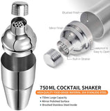 Cocktail Shaker Set Bartender Kit with Rotating Bamboo and 10-Piece Stainless Steel Bar Tool Set