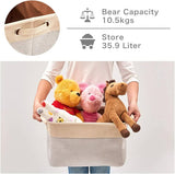 Pack of 3 Collapsible Large Cube Fabric Storage Bins Baskets for Laundry - Beige