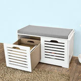 Modern Storage Bench with 2 Drawer/Baskets for Toys