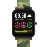 New 1.7" IPS Smart Fitness Watch with Wireless Earbuds Combo 2 Bands Black Army