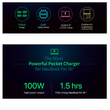 Omnia Pro 100W Most Powerful Compact Fast Charger USB-C USB-A White MacBook Laptop iPad iPhone