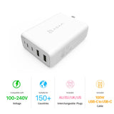 Omnia Pro 100W Most Powerful Compact Fast Charger USB-C USB-A White MacBook Laptop iPad iPhone