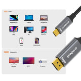 mbeat Tough Link 8K 1.8m USB-C to DisplayPort Cable